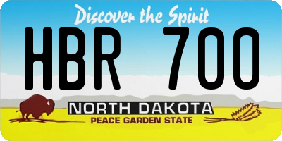 ND license plate HBR700