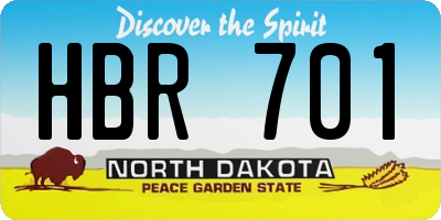 ND license plate HBR701