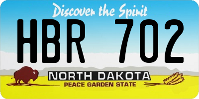 ND license plate HBR702