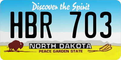 ND license plate HBR703