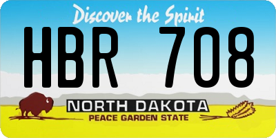 ND license plate HBR708