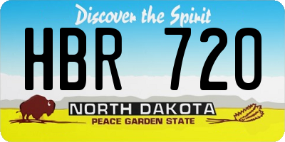 ND license plate HBR720