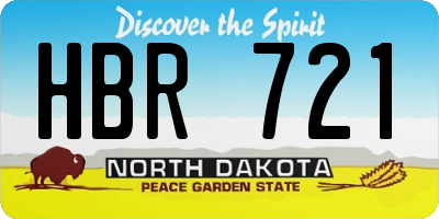 ND license plate HBR721