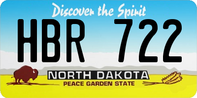 ND license plate HBR722