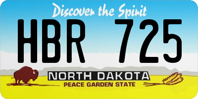 ND license plate HBR725