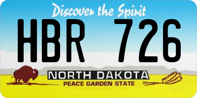 ND license plate HBR726