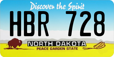 ND license plate HBR728