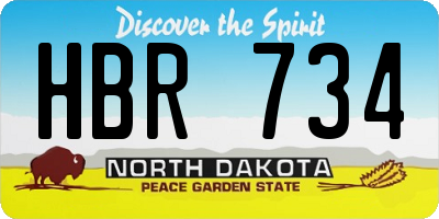 ND license plate HBR734