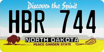 ND license plate HBR744