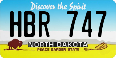 ND license plate HBR747