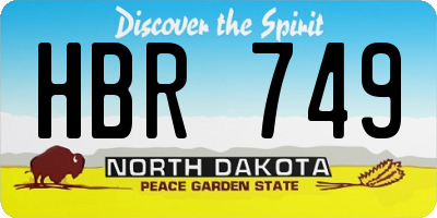 ND license plate HBR749