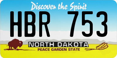 ND license plate HBR753