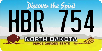 ND license plate HBR754