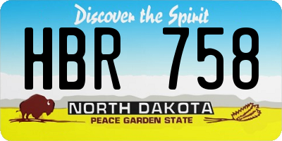 ND license plate HBR758