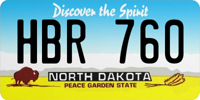 ND license plate HBR760
