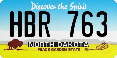 ND license plate HBR763