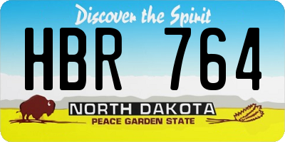 ND license plate HBR764