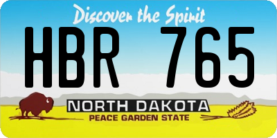 ND license plate HBR765