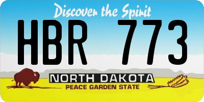 ND license plate HBR773