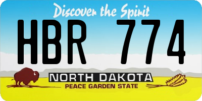 ND license plate HBR774