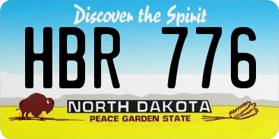 ND license plate HBR776