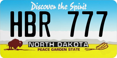 ND license plate HBR777