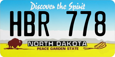 ND license plate HBR778