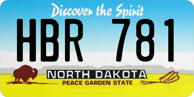 ND license plate HBR781