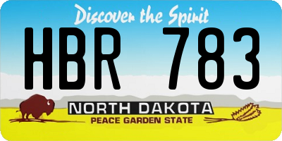 ND license plate HBR783