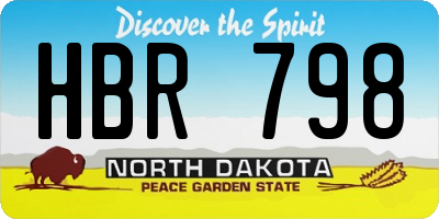 ND license plate HBR798