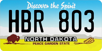 ND license plate HBR803