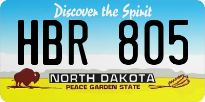 ND license plate HBR805