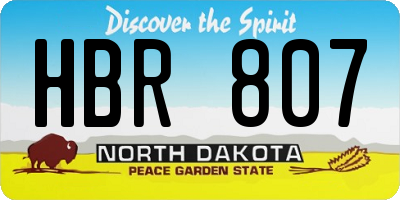 ND license plate HBR807