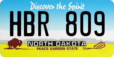 ND license plate HBR809