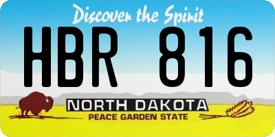 ND license plate HBR816