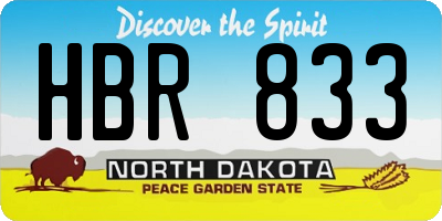 ND license plate HBR833