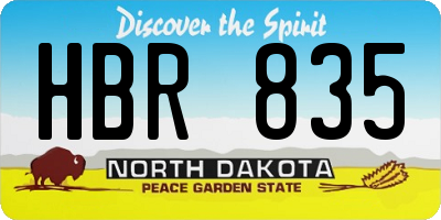 ND license plate HBR835