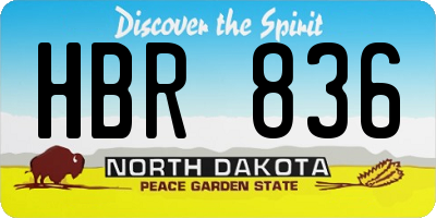 ND license plate HBR836