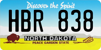 ND license plate HBR838