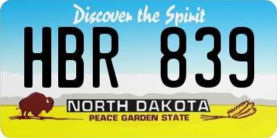 ND license plate HBR839