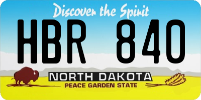 ND license plate HBR840