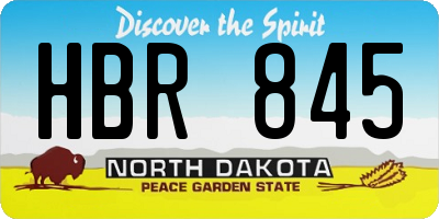 ND license plate HBR845