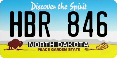 ND license plate HBR846