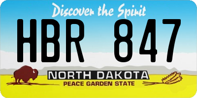 ND license plate HBR847