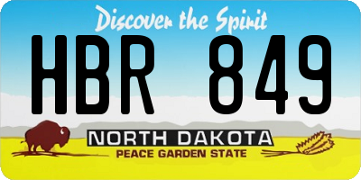 ND license plate HBR849