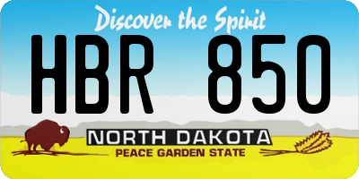 ND license plate HBR850