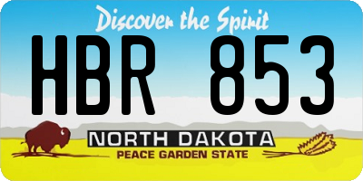 ND license plate HBR853