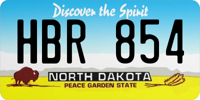 ND license plate HBR854