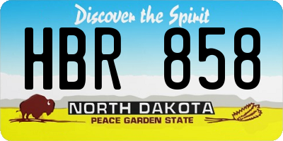 ND license plate HBR858