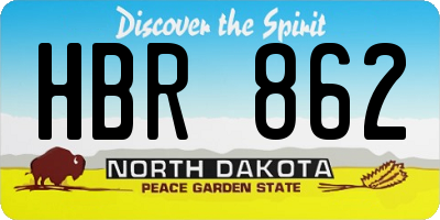 ND license plate HBR862